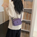 Nixie Minimalist Canvas Crossbody Bag – Multi-Layer Shoulder Bag
