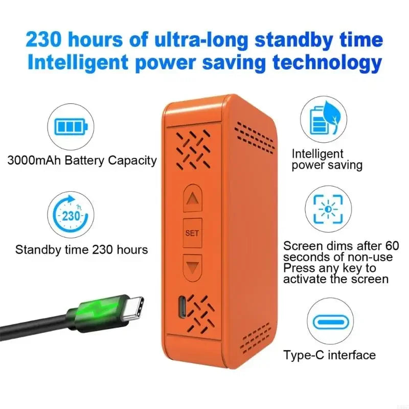 Portable CO & O₂ Gas Detector – Flashlight & Data Logger