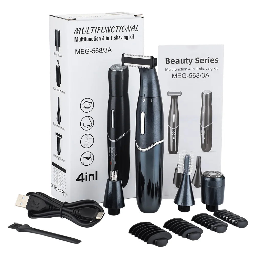 DUTRIEUX 4-in-1 Electric Trimmer – Waterproof USB Shaver