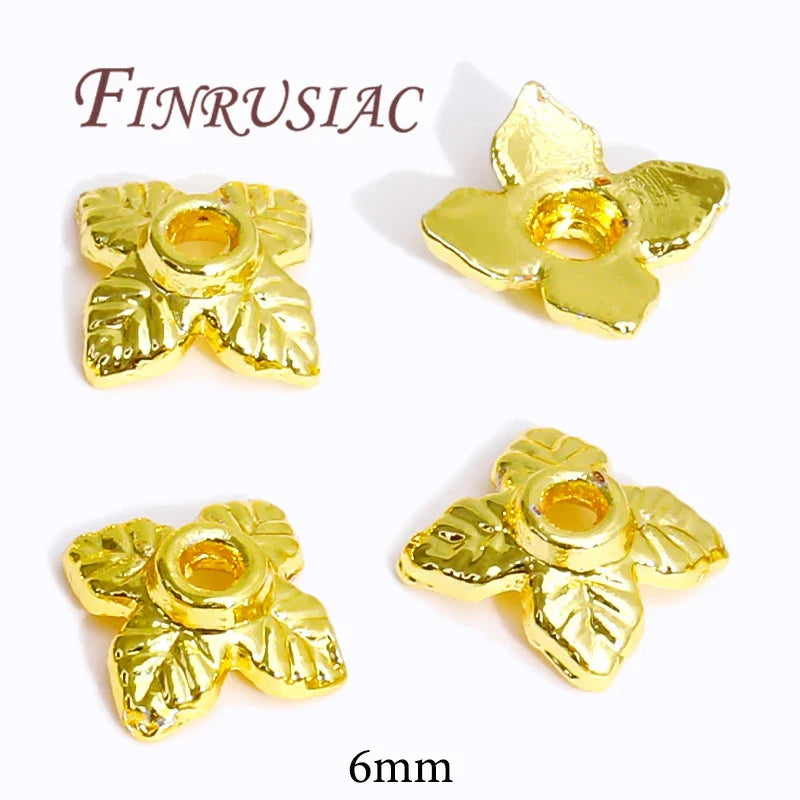 18K/14K Gold Plated Flower Bead Caps – DIY Jewelry Spacers