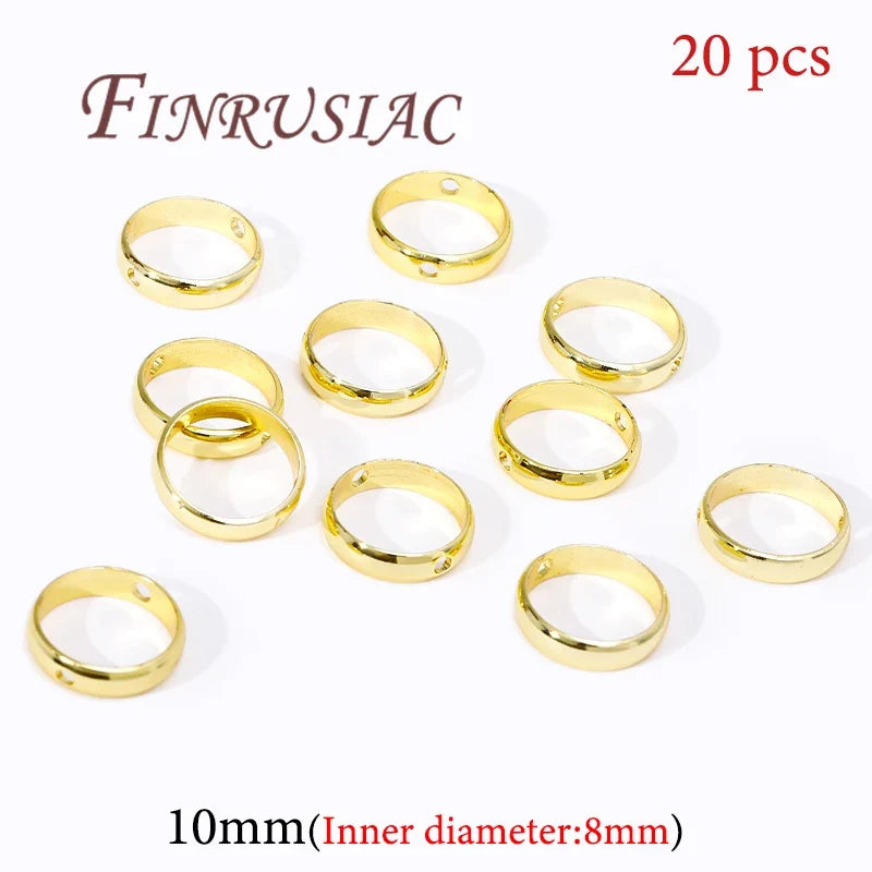 20Pcs 18K Gold Plated Bead Frames & Spacer Connectors DIY