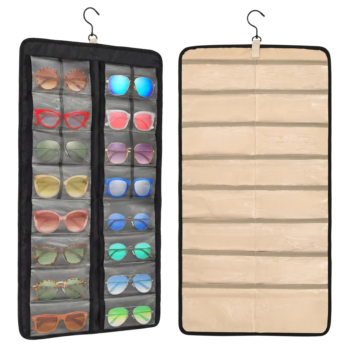 Wall-Mounted Dual-Sided Sunglasses Organizer – 32 Pockets