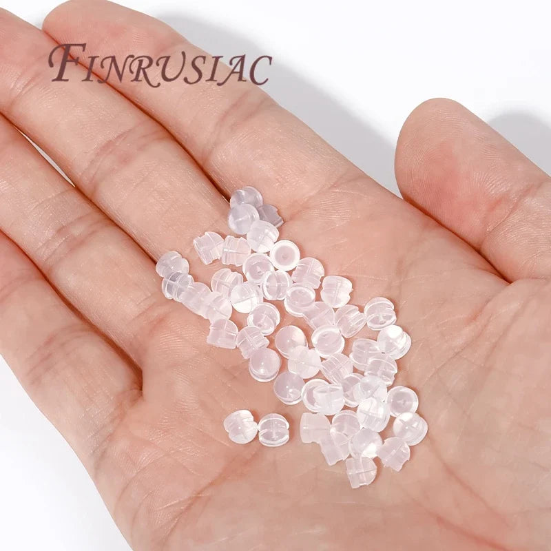 Silicone Earring Backs Stoppers – Gold Plated DIY Findings 50/100Pcs