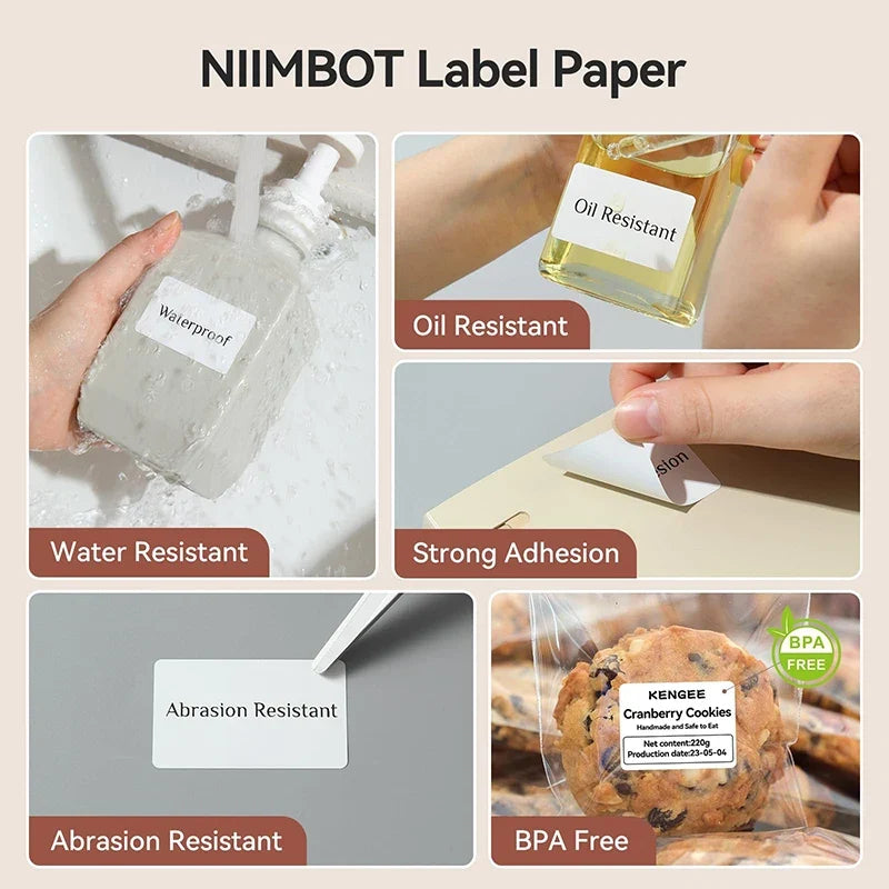 Niimbot Thermal Label Rolls – Waterproof Anti-Oil for B1/B21/B3S