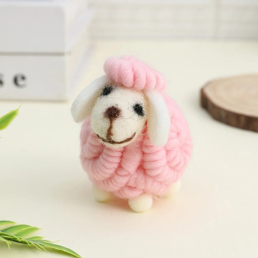 Wool Felt Christmas Sheep Figurine Nordic Lamb Ornament