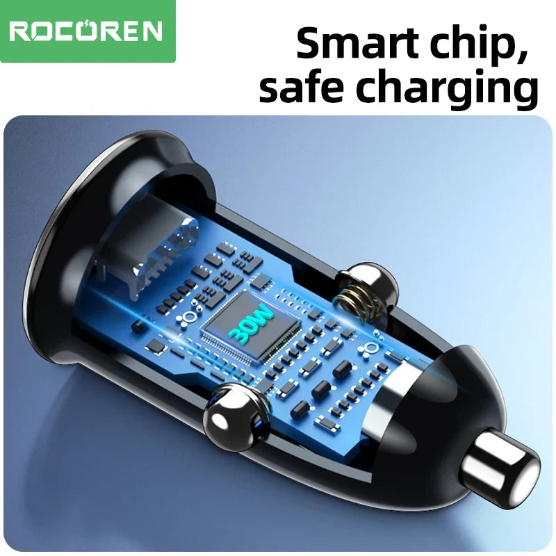 Rocoren 36W USB-C PD & QC 3.0 Dual-Port Car Charger
