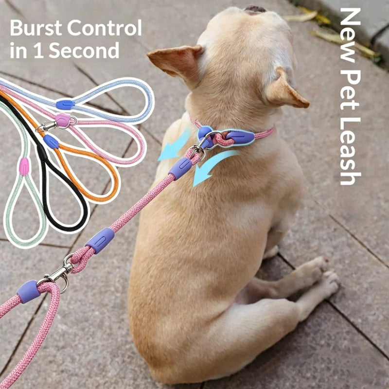 Tangle-Free Nylon Dog Training Leash P-Chain Collar 160cm