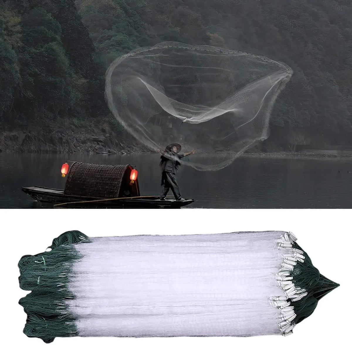 Portable Mesh Fishing Net Trap – Fresh & Saltwater Use