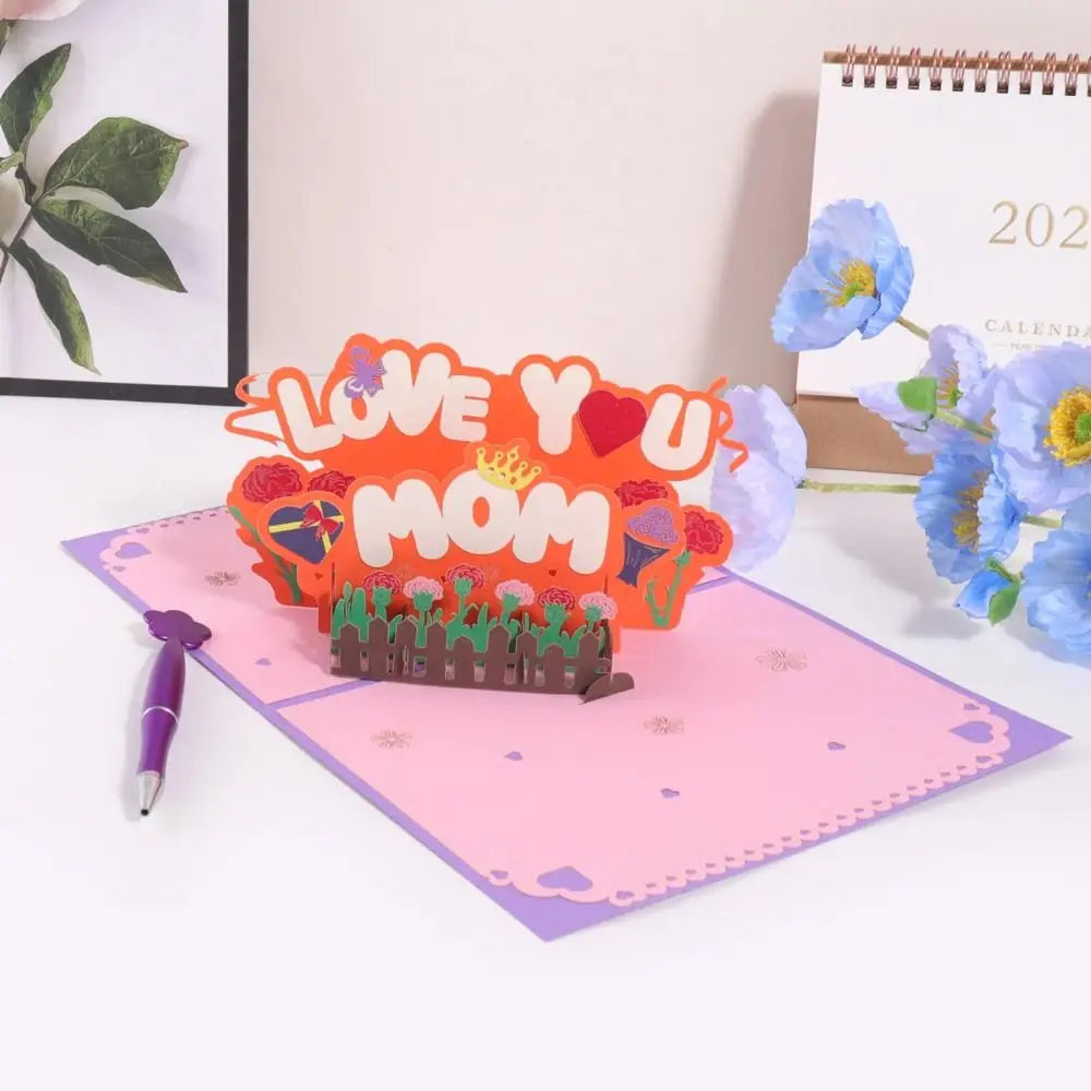 3D Pop-Up Mother's Day Card – Floral Writable Greeting Card