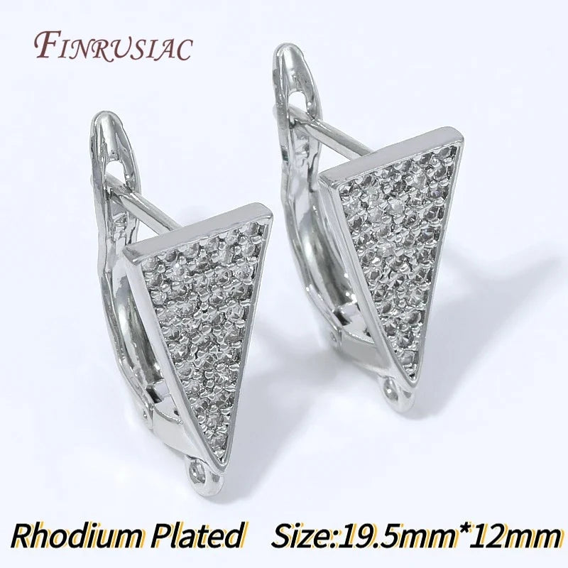 18K Gold Plated Zircon Huggie Earring Findings | DIY Jewelry