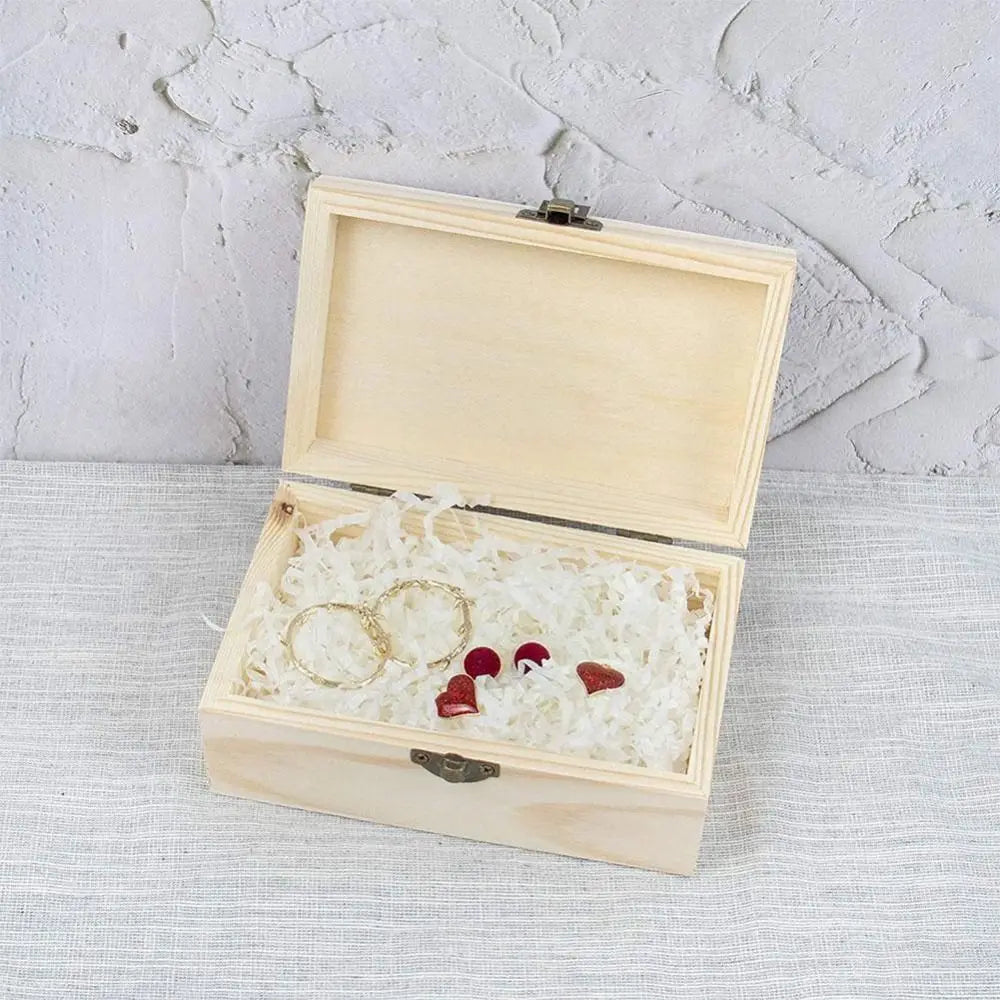Vintage Wooden Flip Lid Storage Box – Jewelry & Gift Organizer