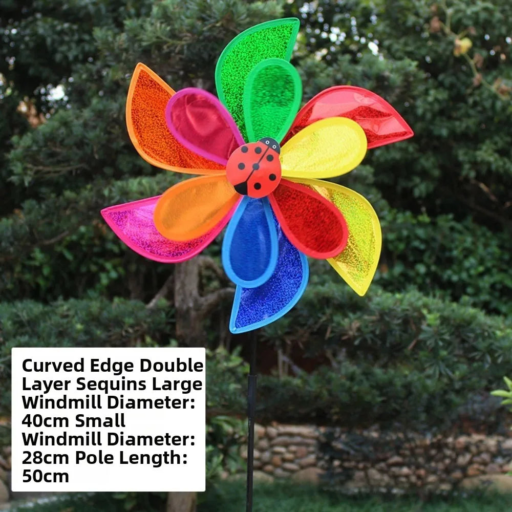 Sparkly Insect Cartoon Pinwheel Wind Spinner | Garden Windmill