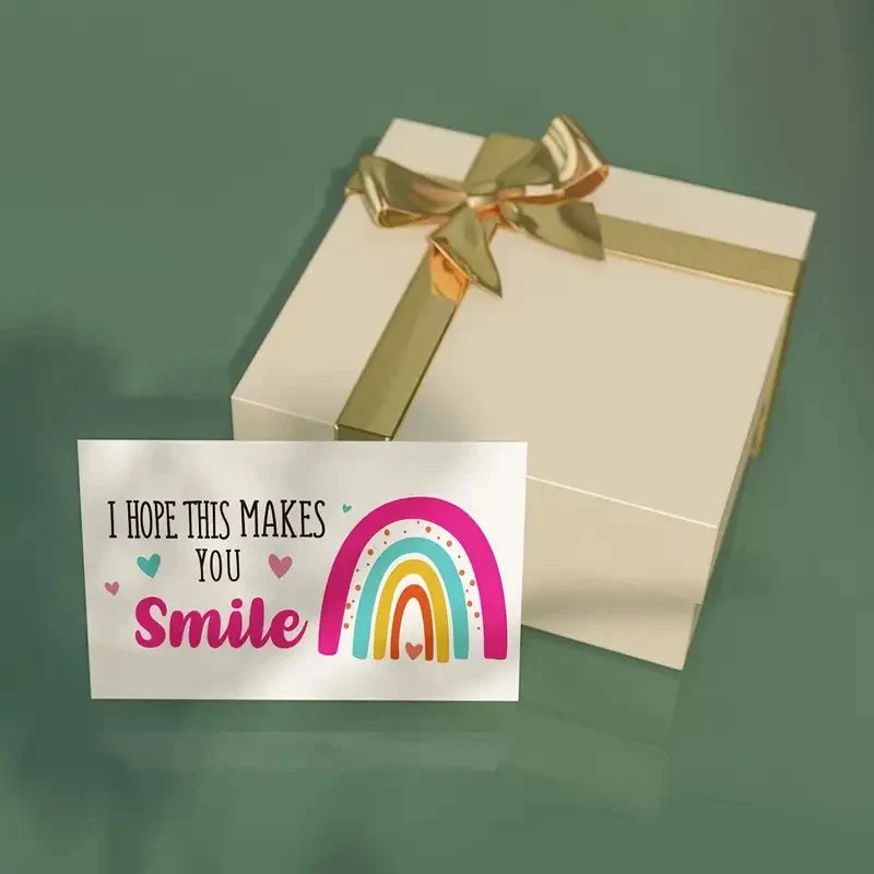 50 Pcs Rainbow Thank You Cards for Customers & Gifts