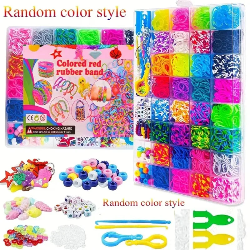 2900+ Pcs 32-Colour Rubber Band Bracelet Loom Kit – DIY Craft Set