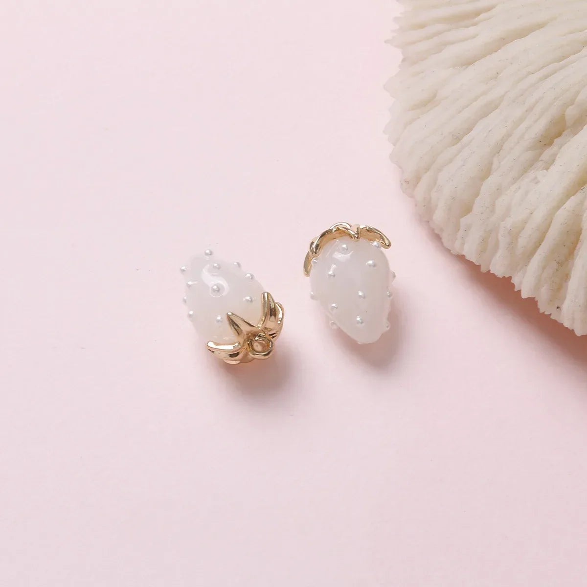 Resin Strawberry Pendant Charm for DIY Jewelry Making