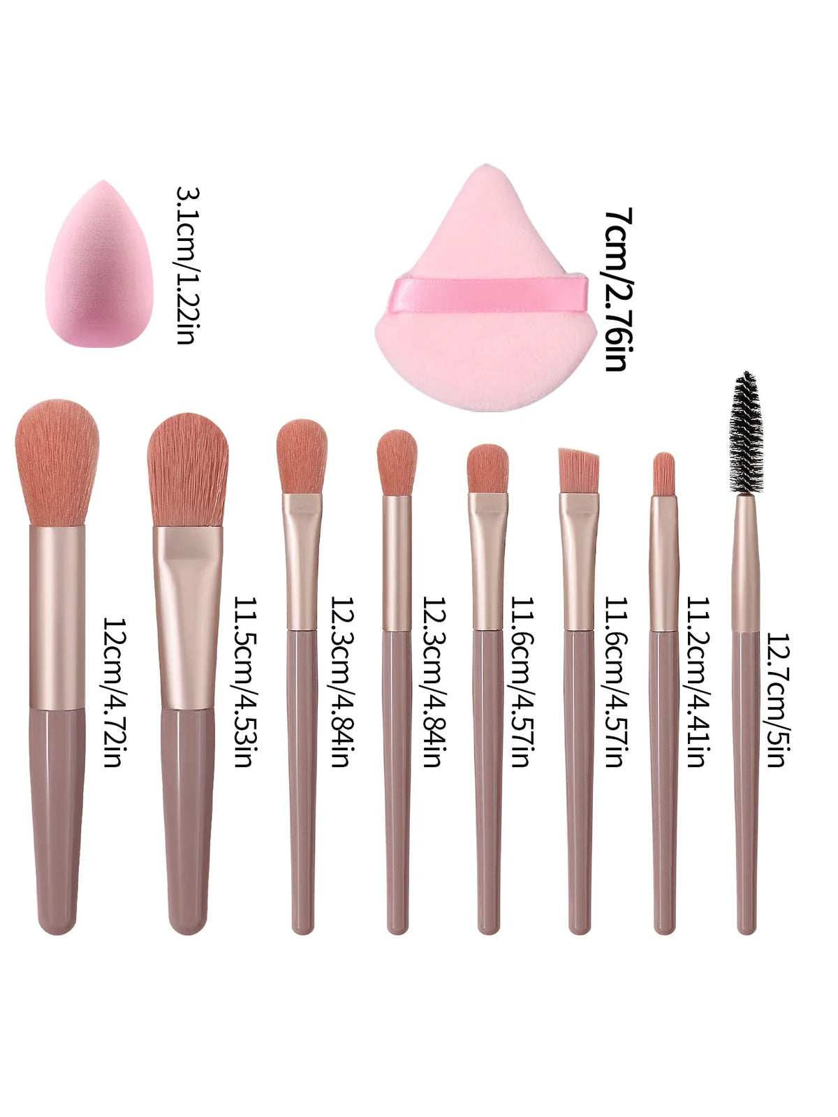 10-Piece Soft Fluffy Makeup Brush Set – Foundation & Blush