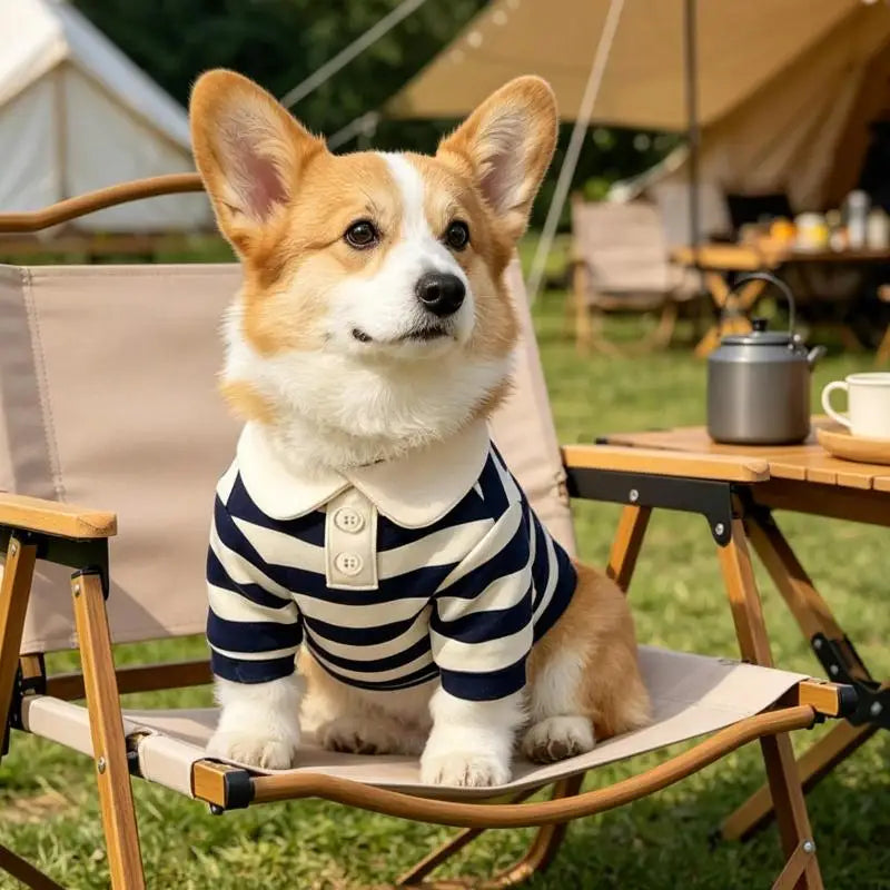 Striped Dog & Cat Shirt – Soft Polyester Pet Pullover S–2XL