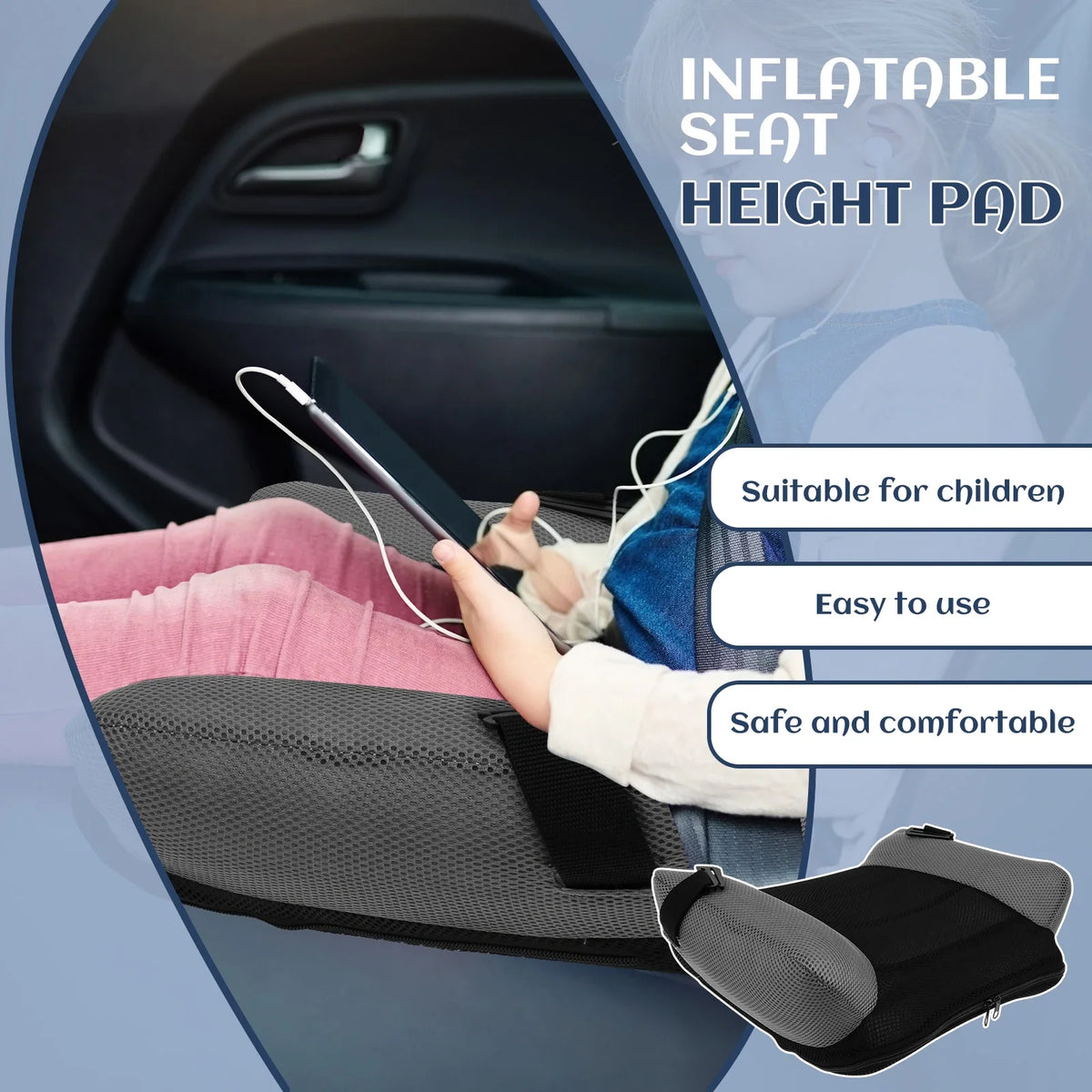 Inflatable Seat Booster Cushion – Portable PVC Chair Pad