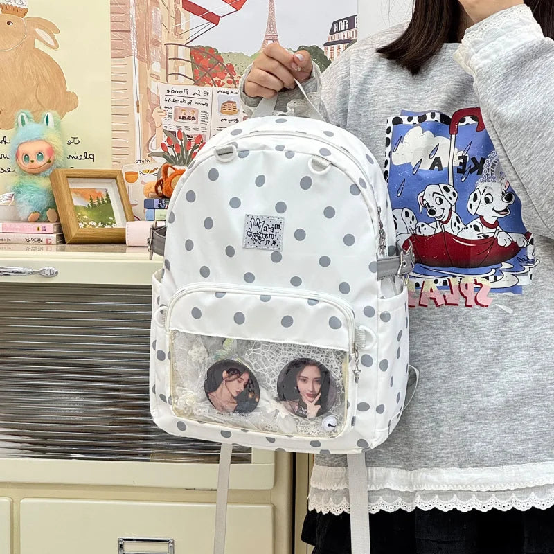 Cute Polka Dot Backpack for Girls – Lightweight School Bag
