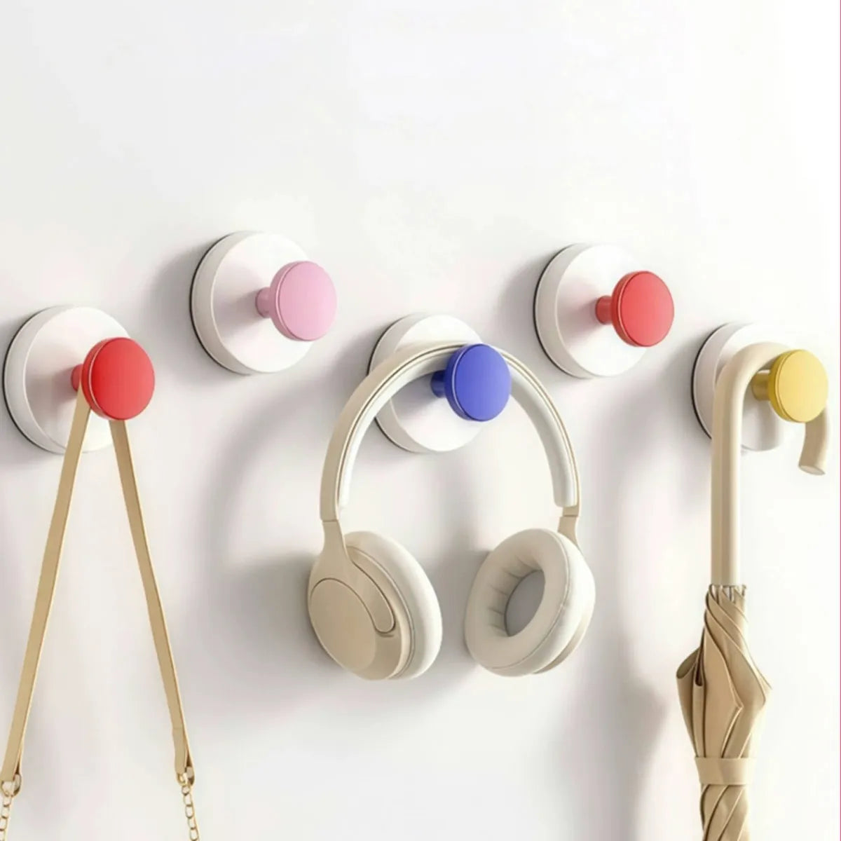 Colorful Suction Cup Hooks No-Drill Wall Hooks Bathroom Kitchen