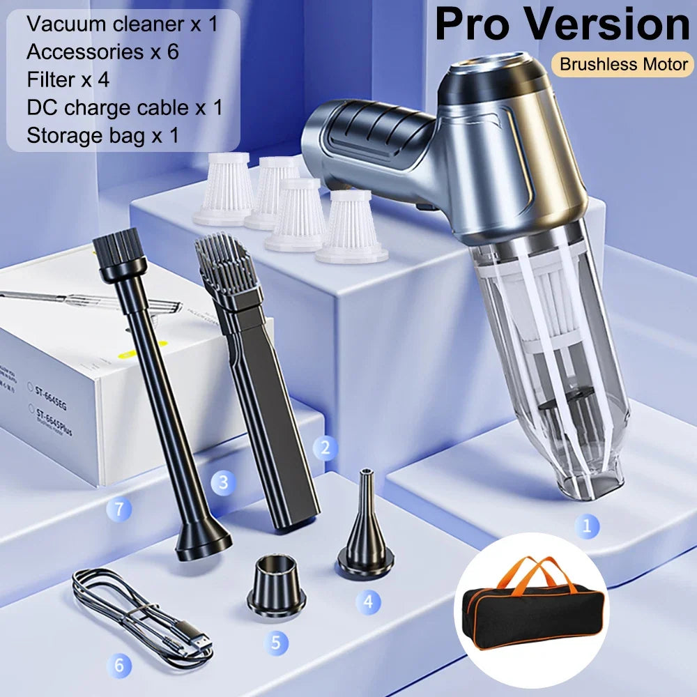Raugee Cordless Handheld Car Vacuum – Strong Suction, 6+ Nozzles