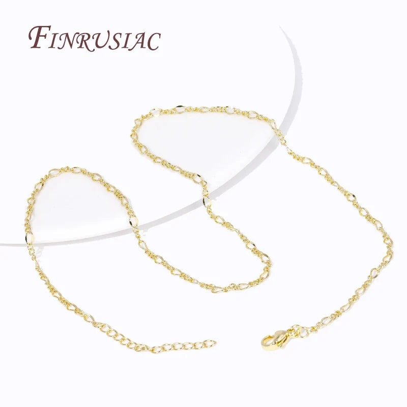 18K Gold Plated Brass 2.5mm Thin Chain Necklace – DIY Jewelry