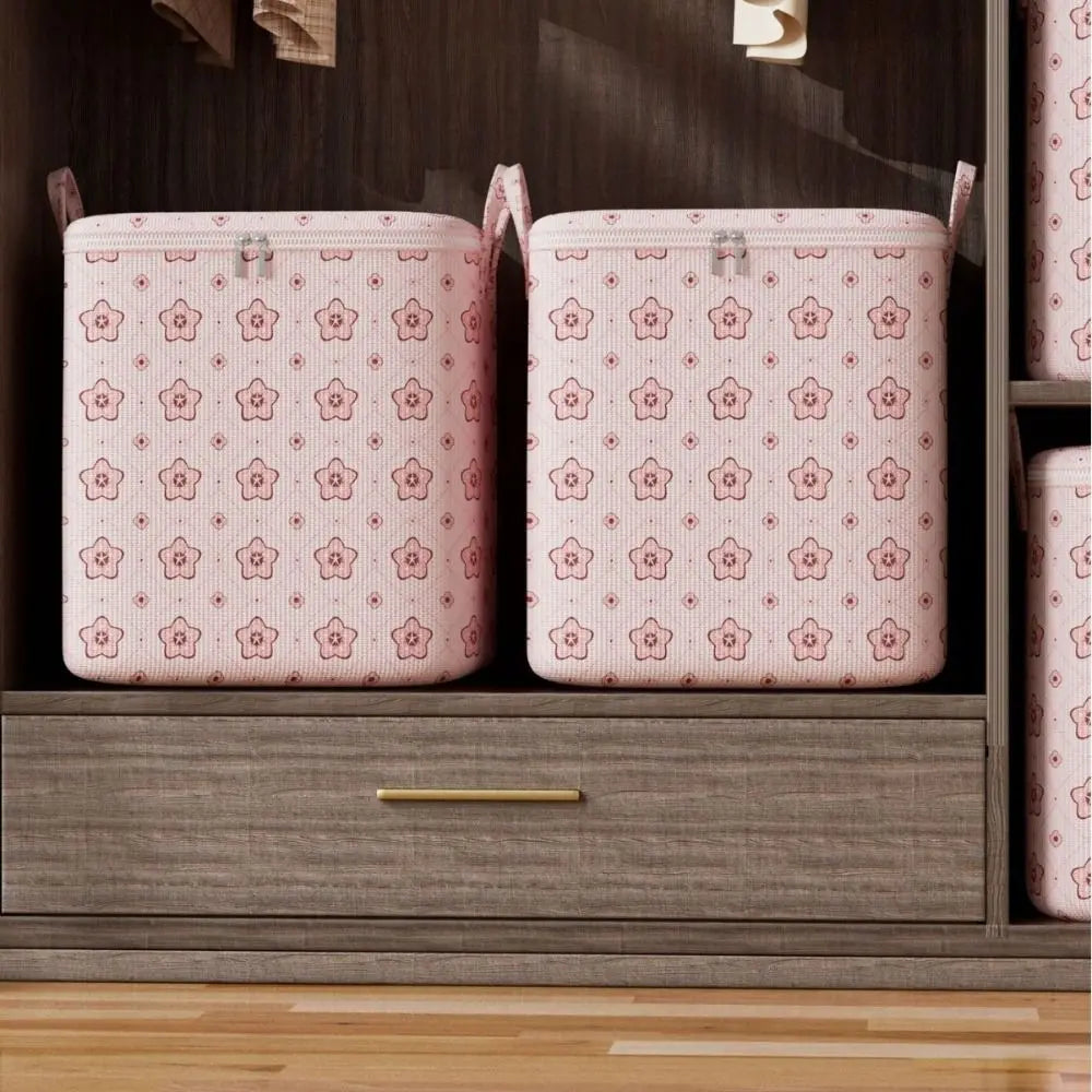 Foldable Clothes Storage Bin with Handle – Cherry Blossom