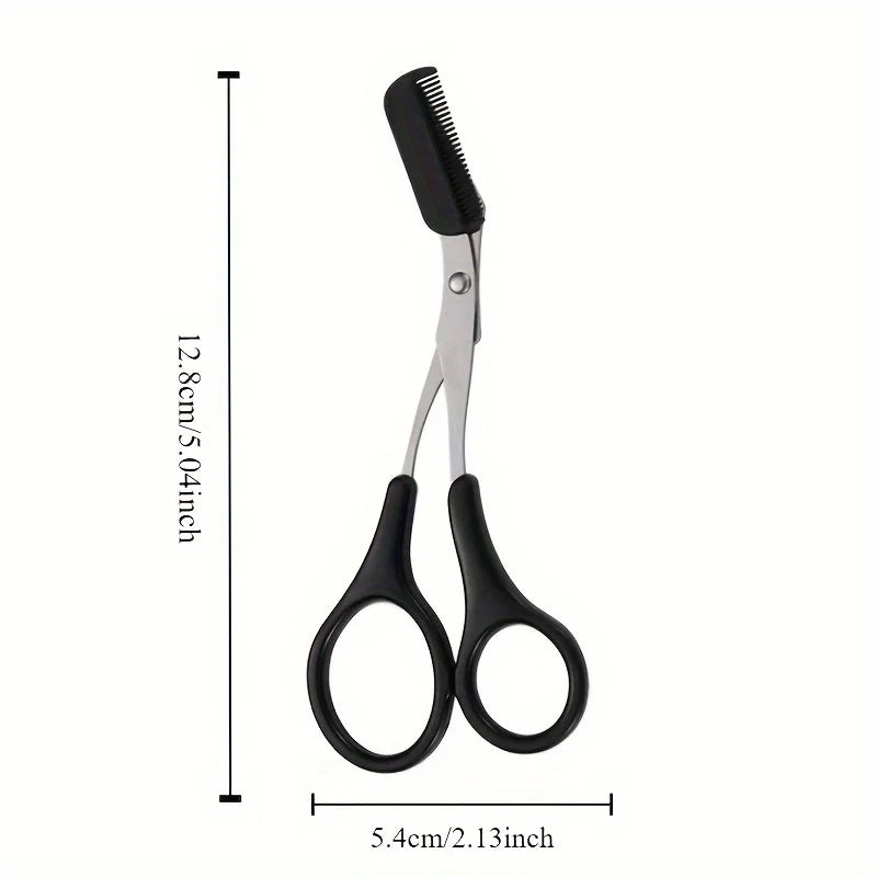 Stainless Steel Eyebrow Scissors with Comb | Precision Grooming
