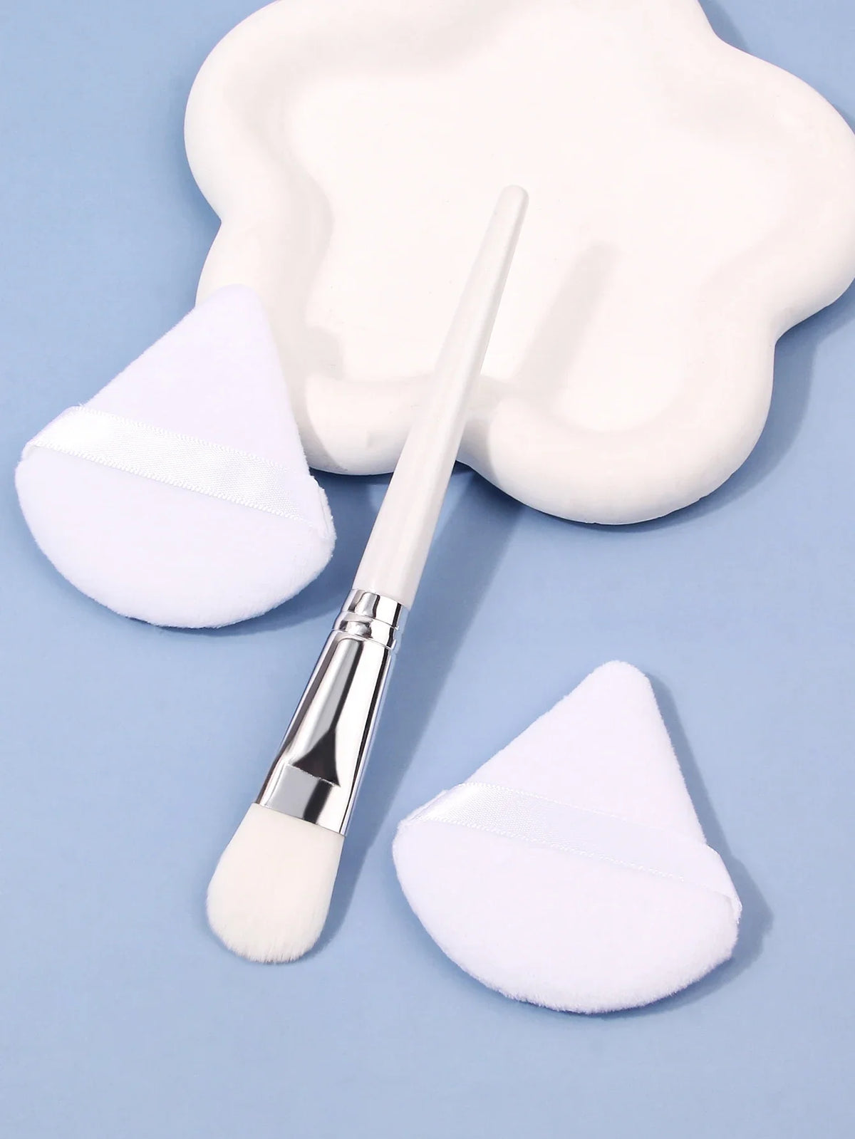 Facial Mask Brush Set – Foundation, Sponge & Powder Puff