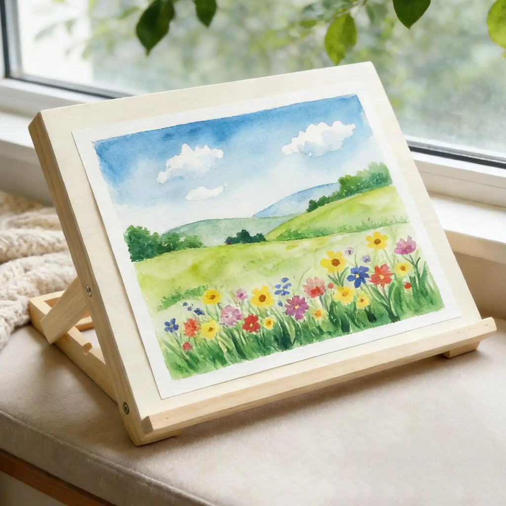 Foldable Wooden Tabletop Easel – Portable Folding Canvas Stand
