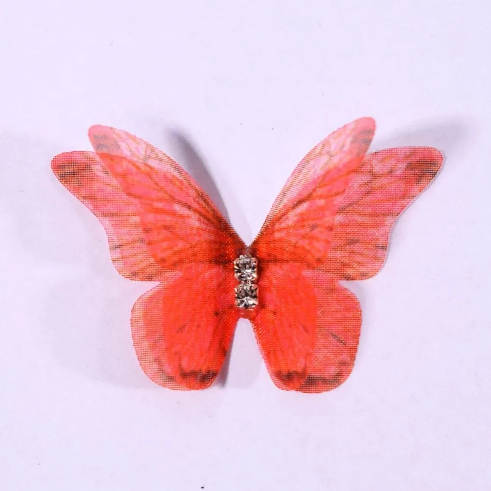 50Pcs 3D Organza Butterfly Appliques – Colorful Mesh Patches