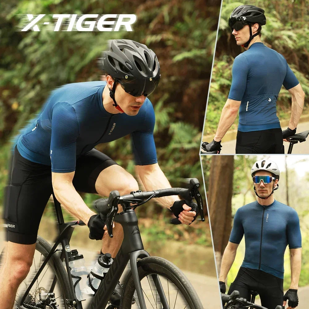 X-TIGER Men's Summer Cycling Jersey | Breathable Short Sleeve