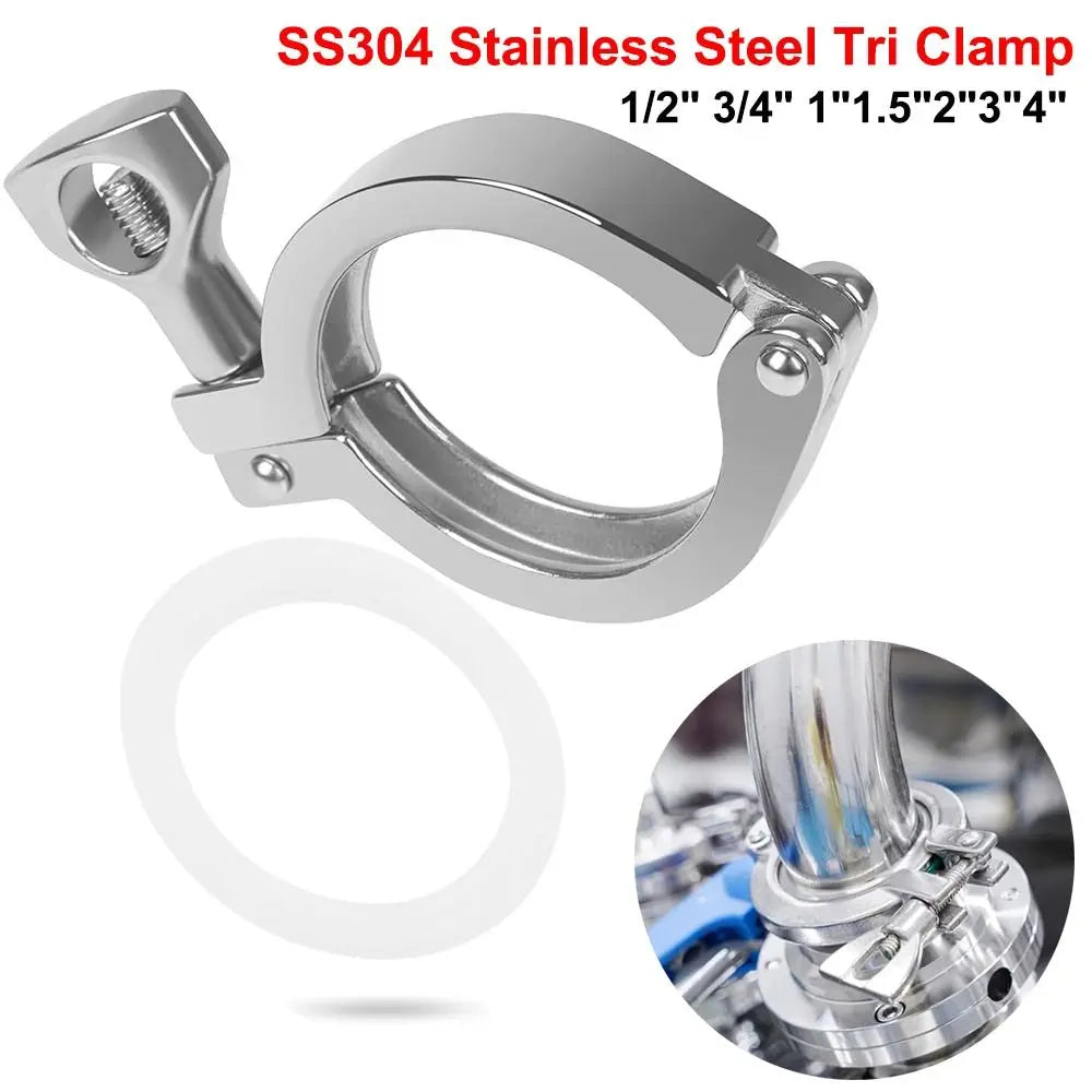 SS304 Stainless Steel Tri Clamp Fitting with Silicone Gasket