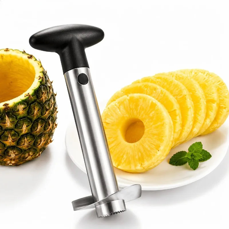 Stainless Steel Pineapple Corer & Slicer – T-Handle Fruit Tool