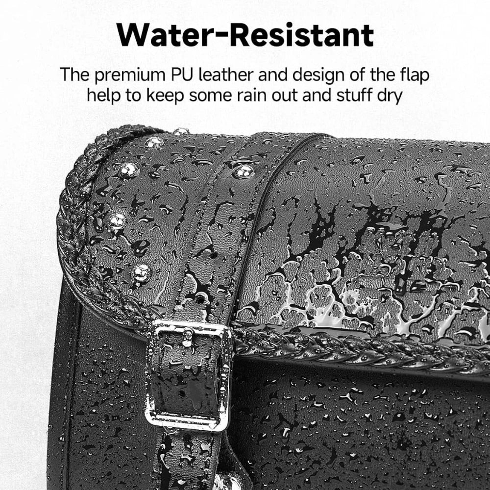 Motorcycle Fork Bag 4-5L PU Leather Waterproof Saddlebag
