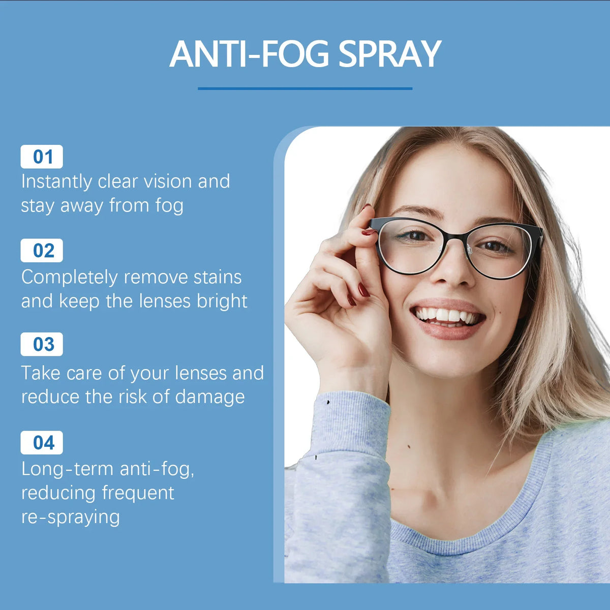 JAKEHOE Anti-Fog Eyeglass Cleaning Spray 30ml | Clear Lenses