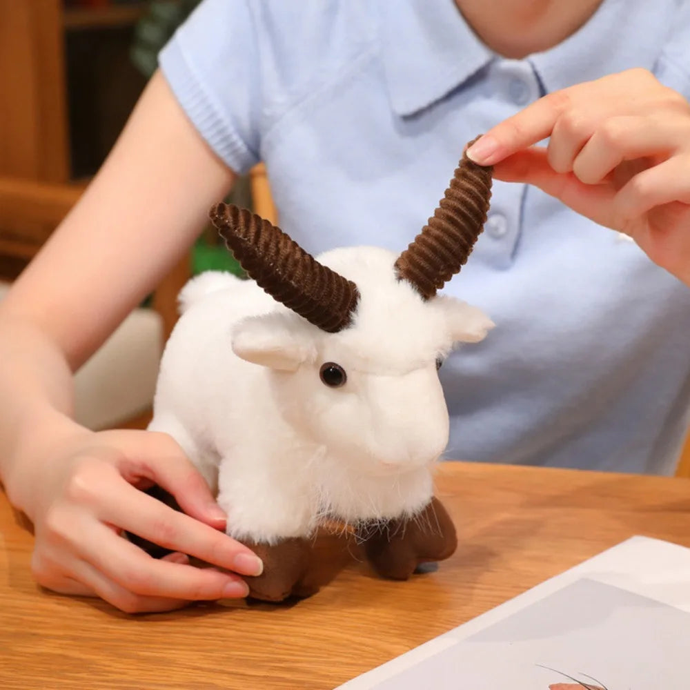 Realistic Big Horn Goat Plush Stuffed Animal Toy | 20cm & 26cm