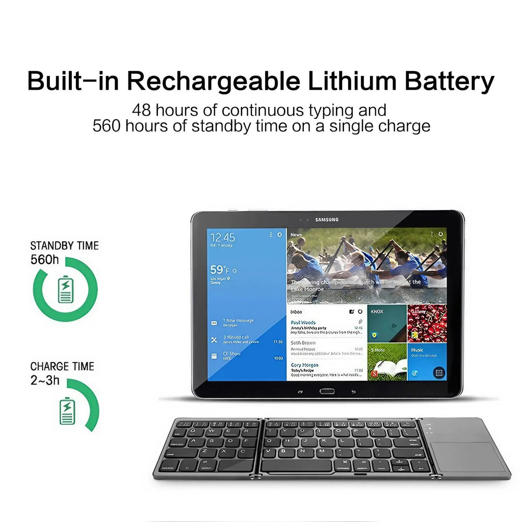 STONEGO Foldable Bluetooth Keyboard with Touchpad | Travel