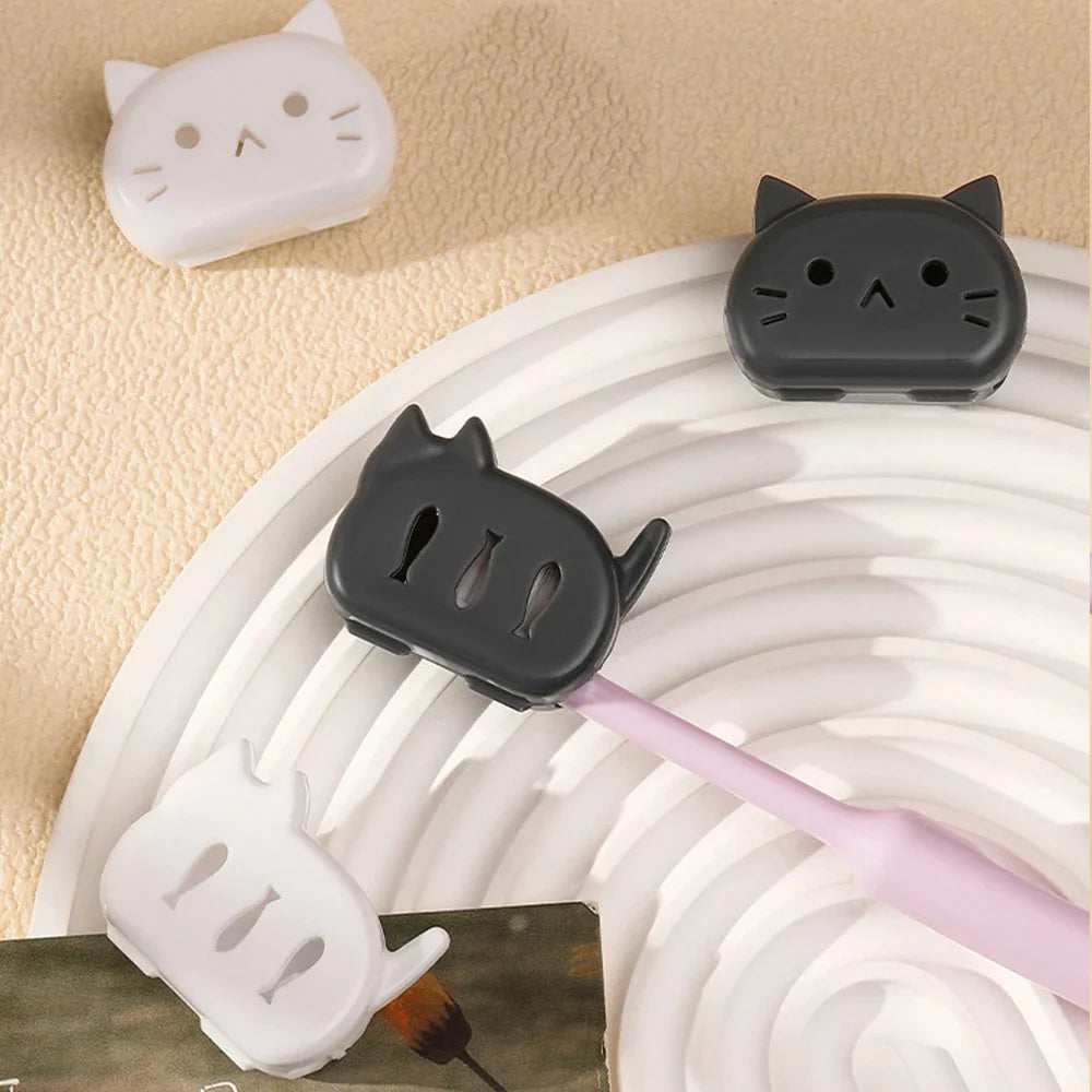 4-Pack Cat Toothbrush Covers – Portable Dustproof Travel Case