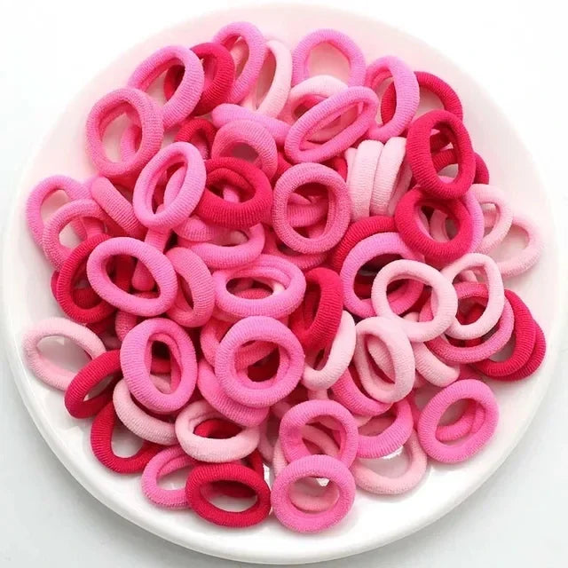 200–1000pcs Colorful Nylon Elastic Hair Bands for Women & Girls