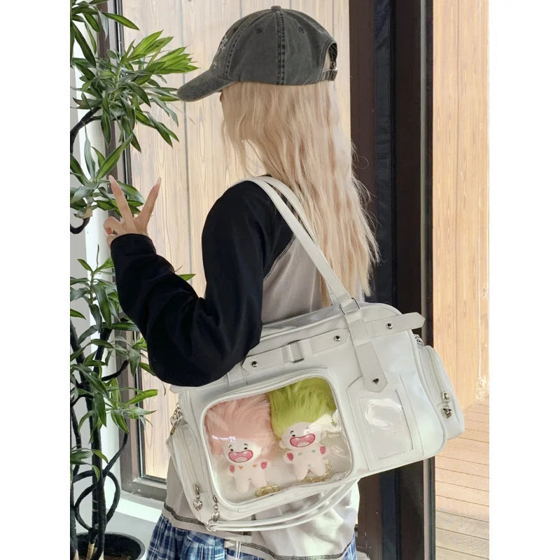 Nixie 2D Anime Purple Boston Bag – Large Shoulder & Crossbody