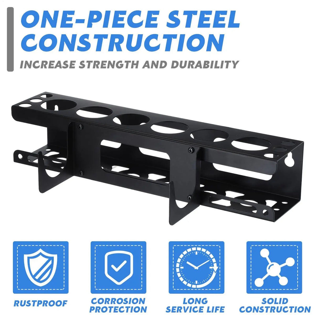 Wall Mount Spray Can & Caulk Tube Rack | Steel Storage Holder