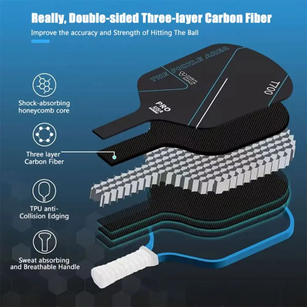 T700 Carbon Fiber Pickleball Paddle 16MM – USAPA Approved