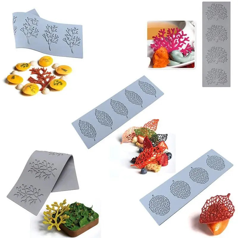 Leaf & Lace Silicone Fondant Molds for Cake Decorating