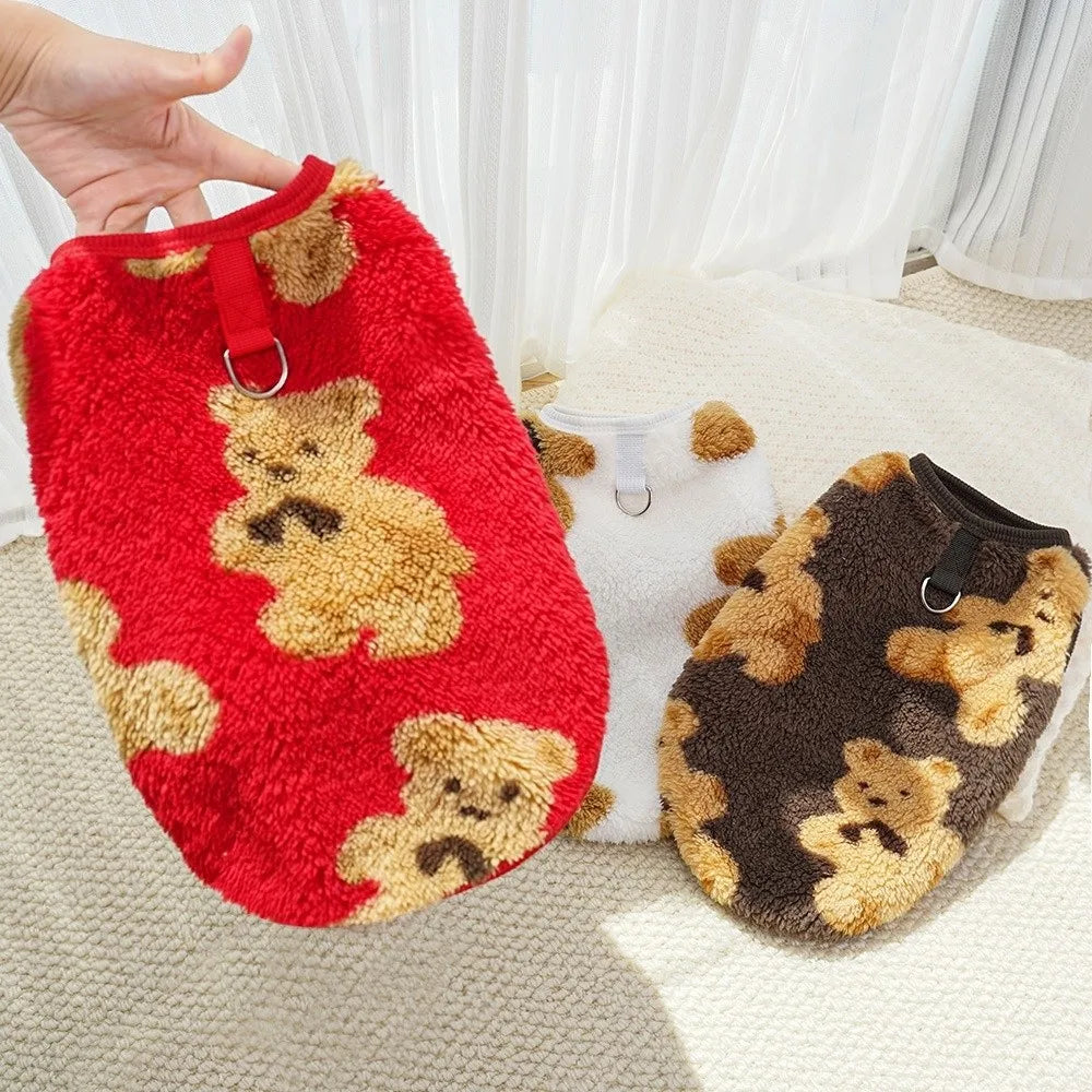 Winter Bear Pattern Dog Sweater Vest XS–9XL | Pet Clothes