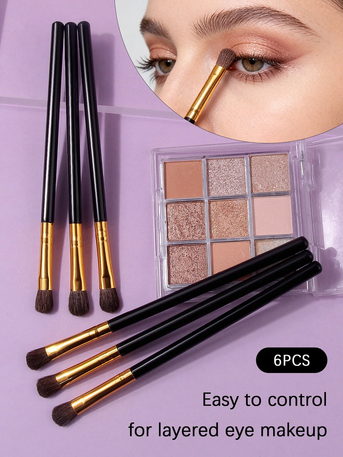 6-Piece Horsehair Eyeshadow Brush Set – Blending & Contouring
