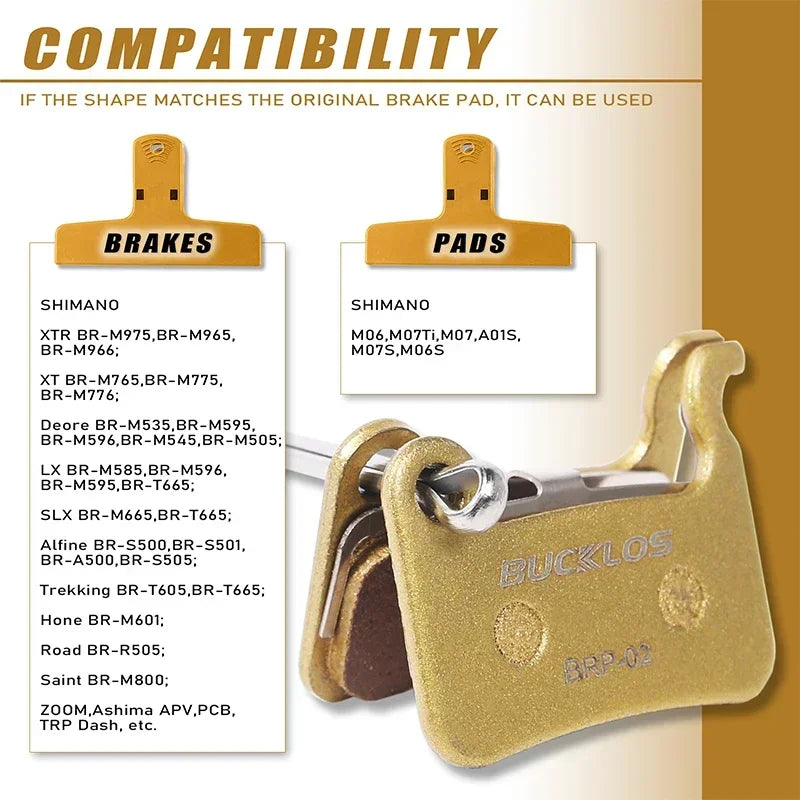 BUCKLOS MTB Copper-Based Disc Brake Pads for Shimano M975