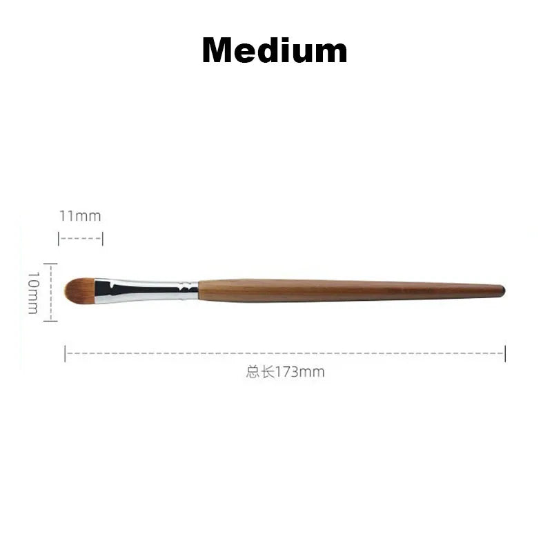 Solid Wood Handle Concealer Brush Set | Oval Flat Head