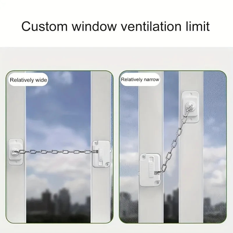 Baby Safety Window Lock – Self-Adhesive, No Drill, Anti-Pinch