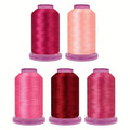5-Spool Polyester Embroidery Thread Set – 1500 Yards Each